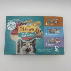 Purina Friskies Tasty Treasures Wet Cat Food 12x5.5oz Cans Prime Filets